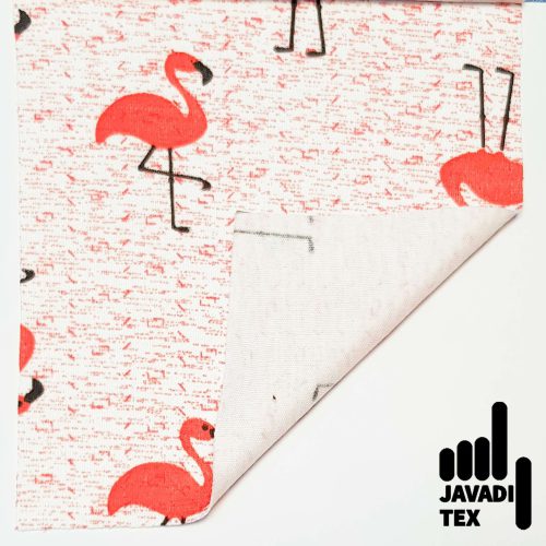 پارچه پنبه یه رو چاپی طرح فلامینگو قرمز 2